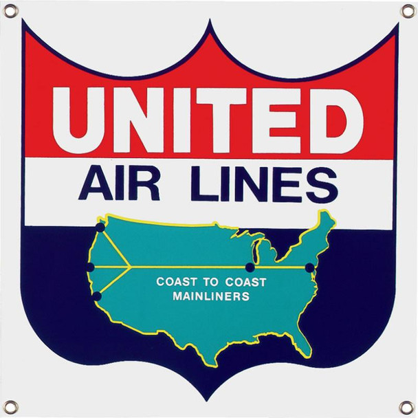 United Air Lines  Porcelain Sign