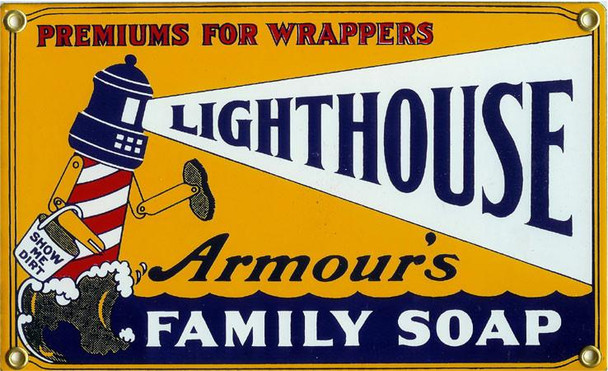 Lighthouse Family Soap Porcelain Sign