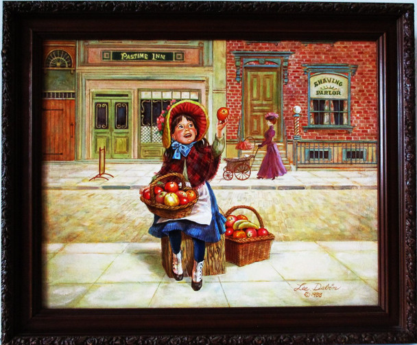 Lee Dubin Framed Original Painting "Fresh Fruit Peddler"