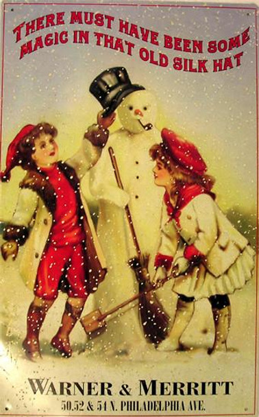 Warner & Merritt (snowman) Metal Sign