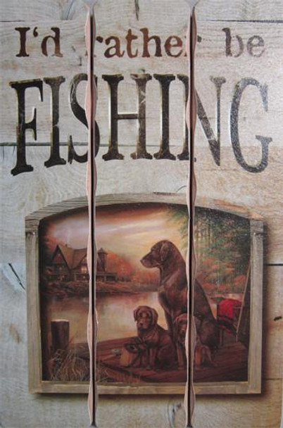 Fishing (Plank Wood Sign)