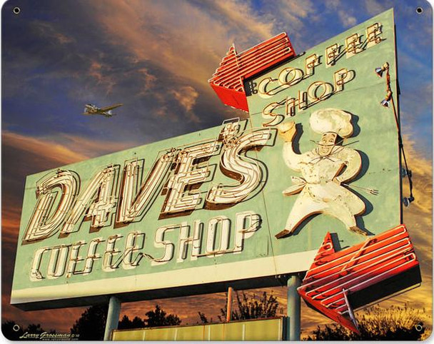 Dave's Coffee Shop Metal Sign