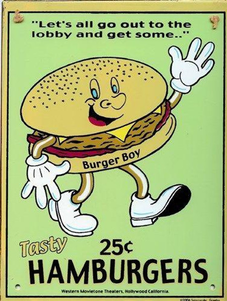 Hamburgers 25C Rustic Metal Sign 1