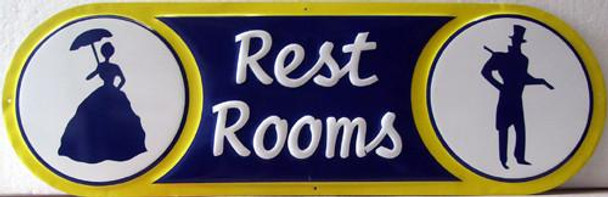 Restrooms Metal Signs