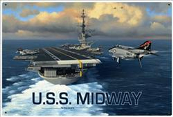 USS Midway Metal Sign