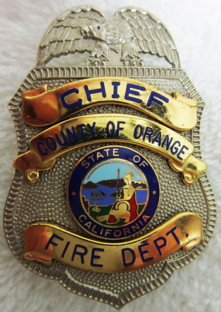 "Chief-County Of Orange-Fire Dept" Badge