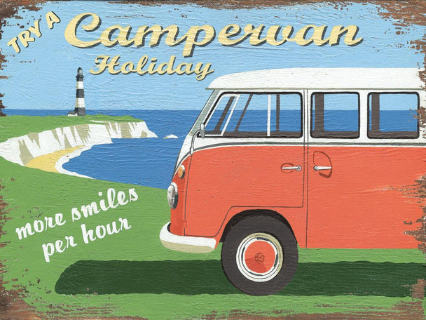 Campervan Holiday Metal Sign