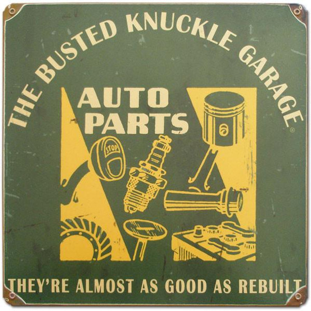 Auto Parts 12" Rustic Square Metal Sign