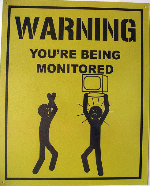 Warning-Being Monitored Metal Sign