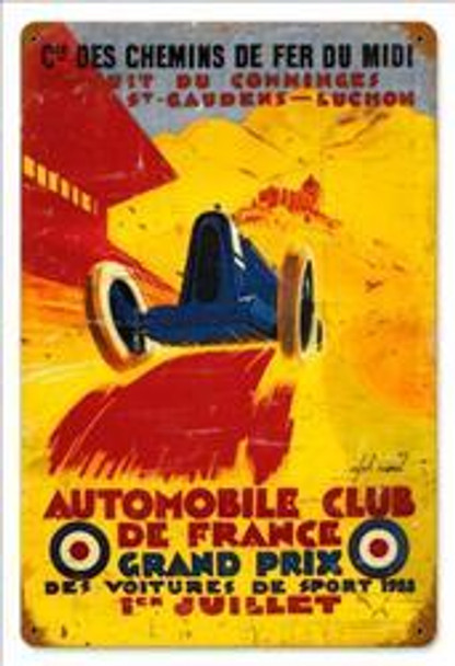 France Grand Prix Vintage Metal Sign