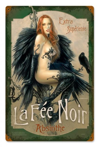 La Fee Noir Metal Sign