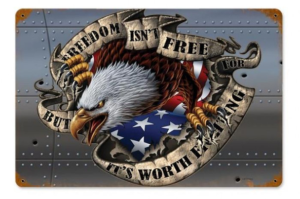 Freedom Isn’t Free Vintage Metal Sign