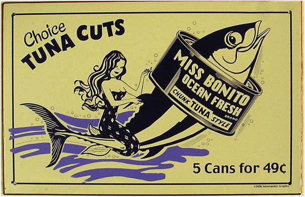 Tuna Cuts Metal Sign