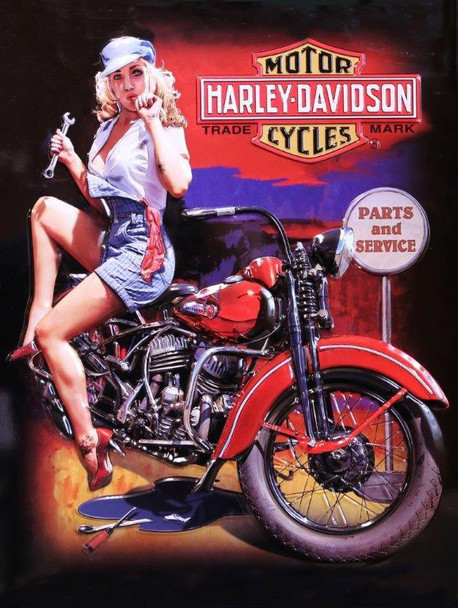 Fixer Up Babe Harley-Davidson Metal Sign