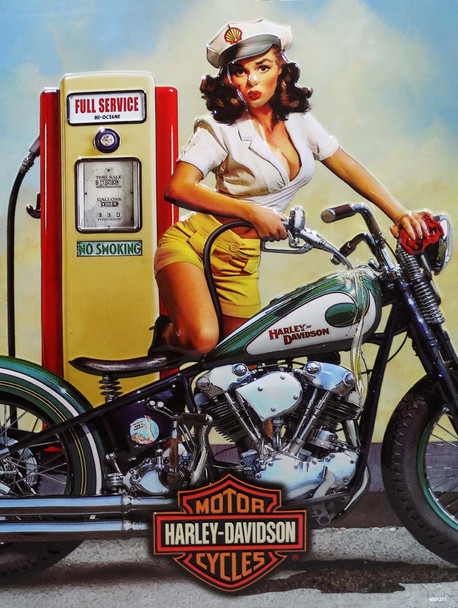 Fill 'er Up Babe Harley-Davidson  Metal Sign