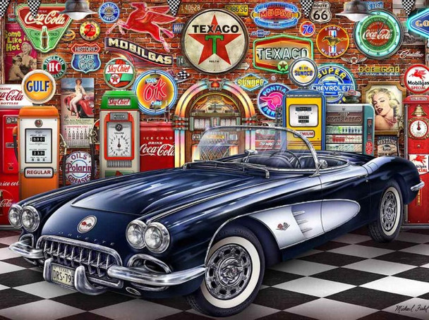 1958 Corvette Garage Fishel Metal Sign