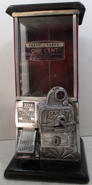 Masters Penny Operated Candy/Peanut Machine circa 1930's
