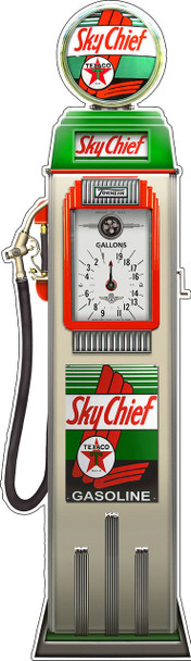 Sky Chief Clock Face Gas Pump by Michael Fishel Plasma Cut Sign