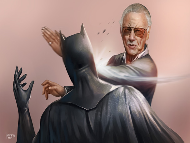 Stan Lee Slapping Batman