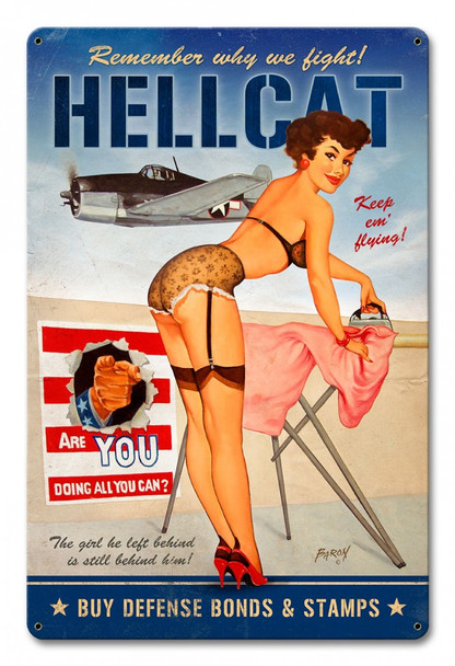 Hellcat Pin Up Metal Sign