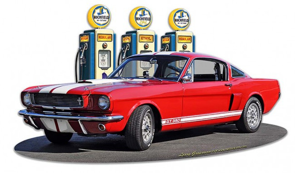 1966 Mustang GT 350 Fill  Up / Richfield  Plasma Cut Metal Sign