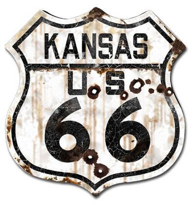 Route 66 Kansas (rustic) - American Collectibles