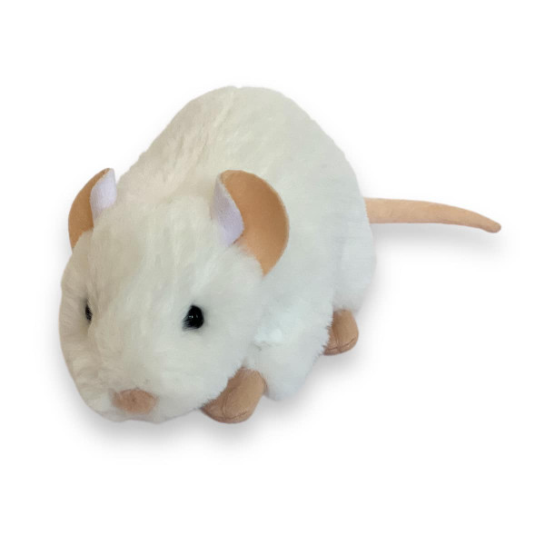 Rue: The Captivating White American Rat Plush, Lifelike and Lovable