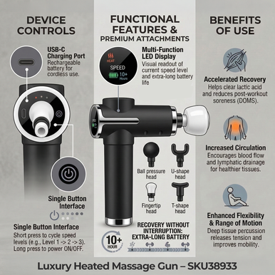 Luxury Heated Massage Gun Image 2