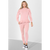 Puff Sleeves Set Frill Hem Peplum Ribbed Lounge Wear Suit