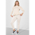 Puff Sleeves Set Frill Hem Peplum Ribbed Lounge Wear Suit