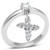 3W293 - Rhodium Brass Ring with AAA Grade CZ  in Clear