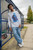 Long Sleeved T-Shirt in Ash Grey With Lost In Motion Infrared Print