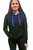 Kangaroo Pocket Contrast Hoodie - Black/Blue