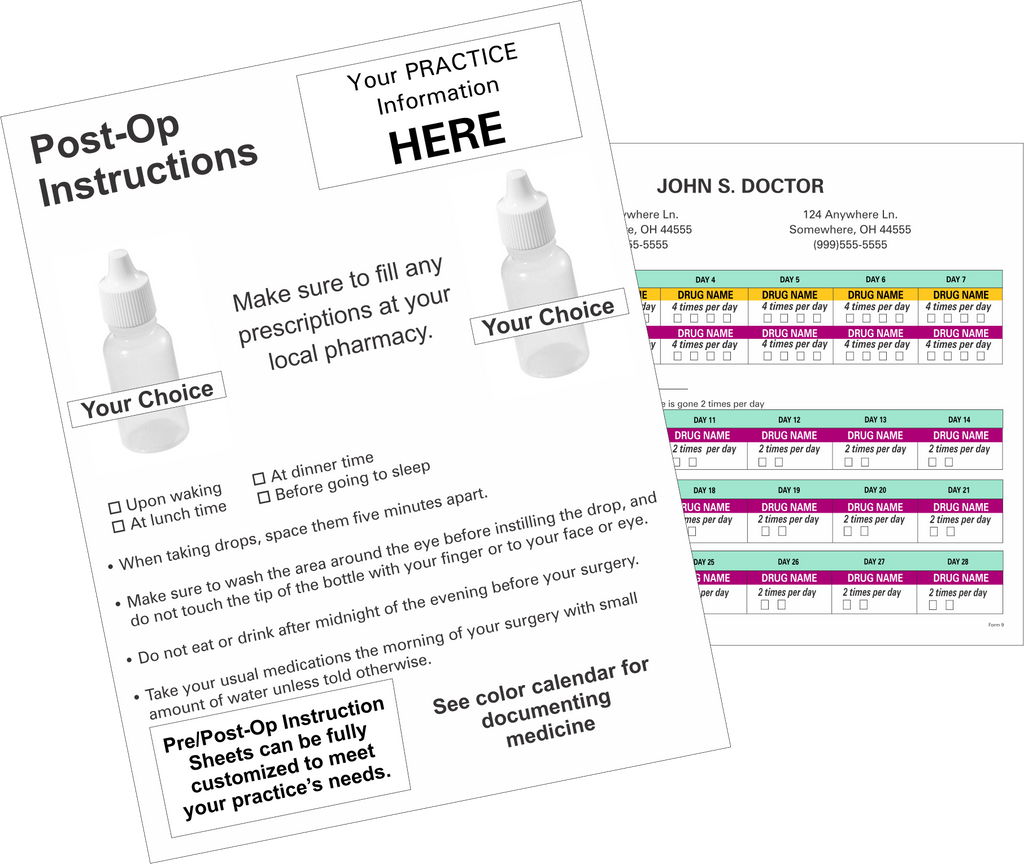 Drop Schedule / Patient Inst. Sheets