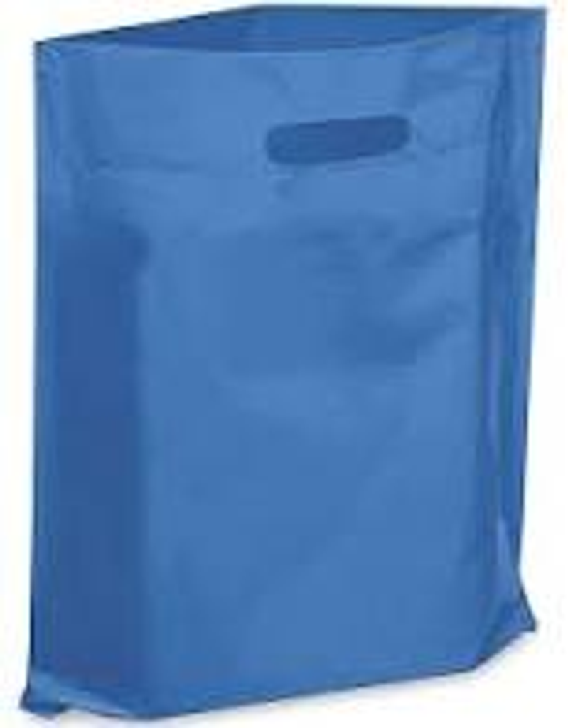 Blue Die Cut Handle Bags - Carton of 500 - 15"x18"