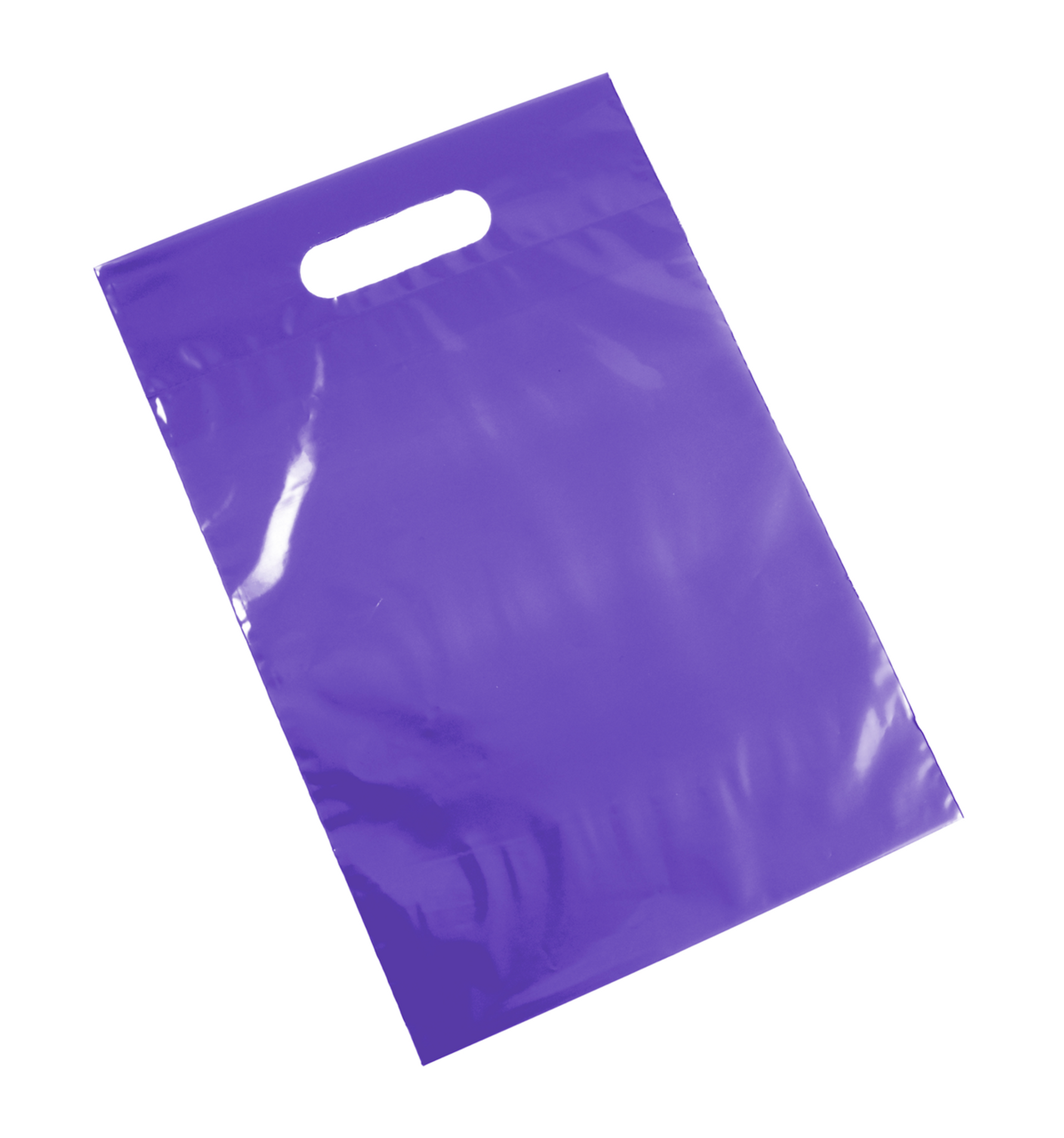 Purple Handle Paper Bags | Quantity: 250 | Width: 5 1/2 inch Gusset - 3 1/4 inch by Paper Mart, Size: One Size