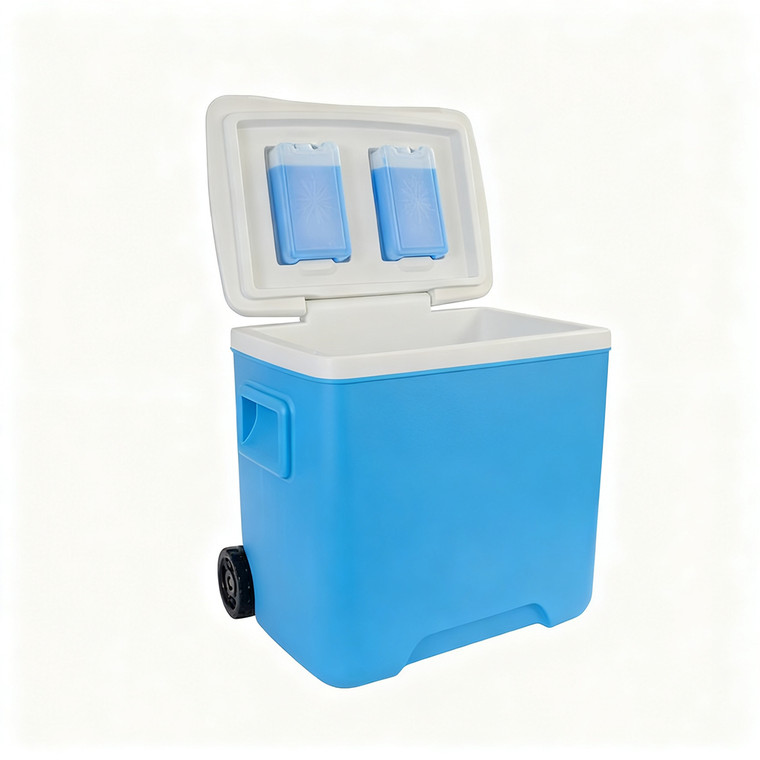 30L Wheel Type Hard Cooler for Storing Ice Camping Cooler Box with Handle