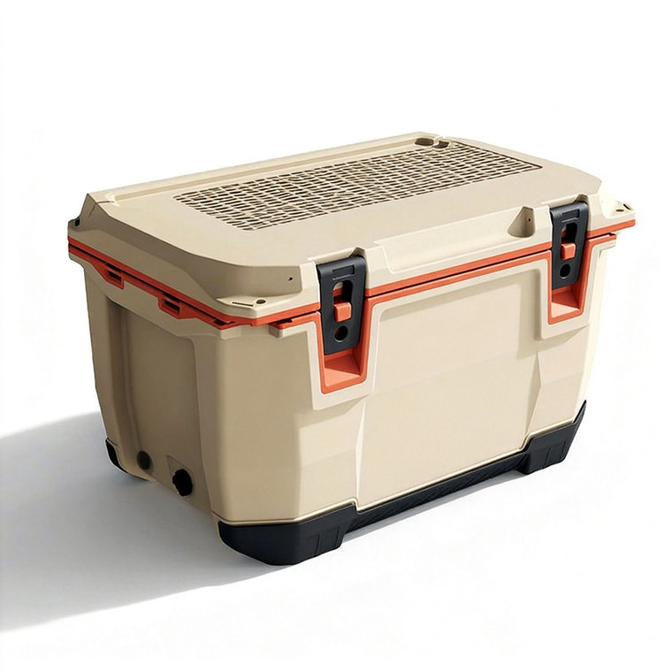 60L Cooler Box Ice Chest Hard Cooling Box Plastic Ice Container with Cup Holder for Fishing