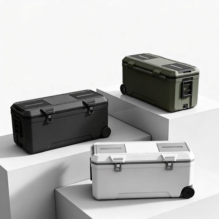 Customized Camping Ice Box Cooler 160 Litter Fishing Cooler Box With Wheels and Handle