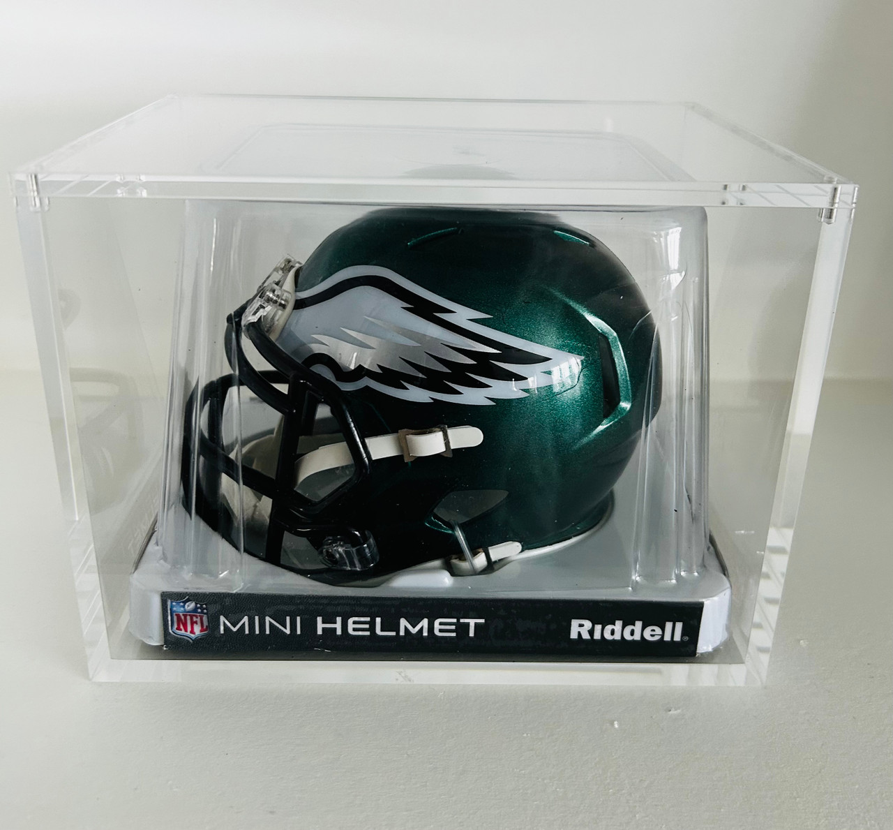 Heavy Duty Acrylic Mini Football Helmet Display Case to Hold Mini Helmets in their own Riddell Box