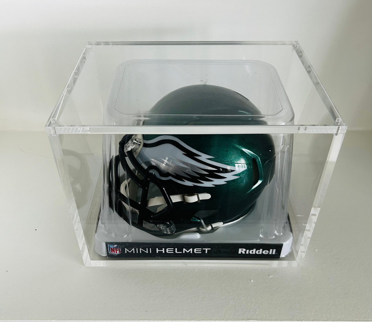 clear plastic football helmet Quantum Flex Visor Distortion free and every bit as good as the name brands without the high price tag BallQube Styrene Football Helmet Display