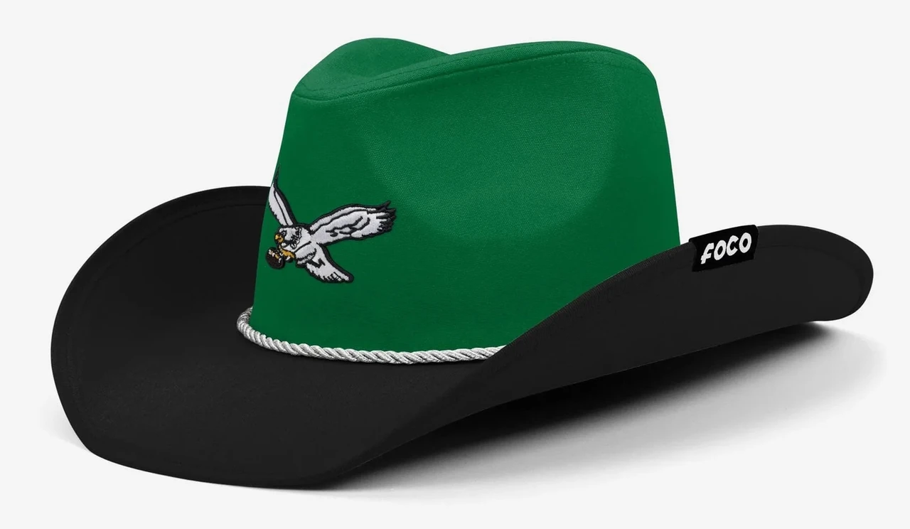 ?? PHILADELPHIA EAGLES COWBOY HAT ?? Philadelphia Eagles Retro Black Cowboy Hat FOCO main image 3