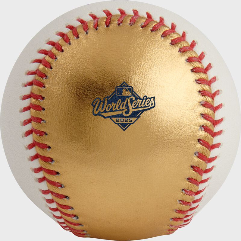 Rawlings 2025 Official World Series Gold Dueling Baseball in Cube