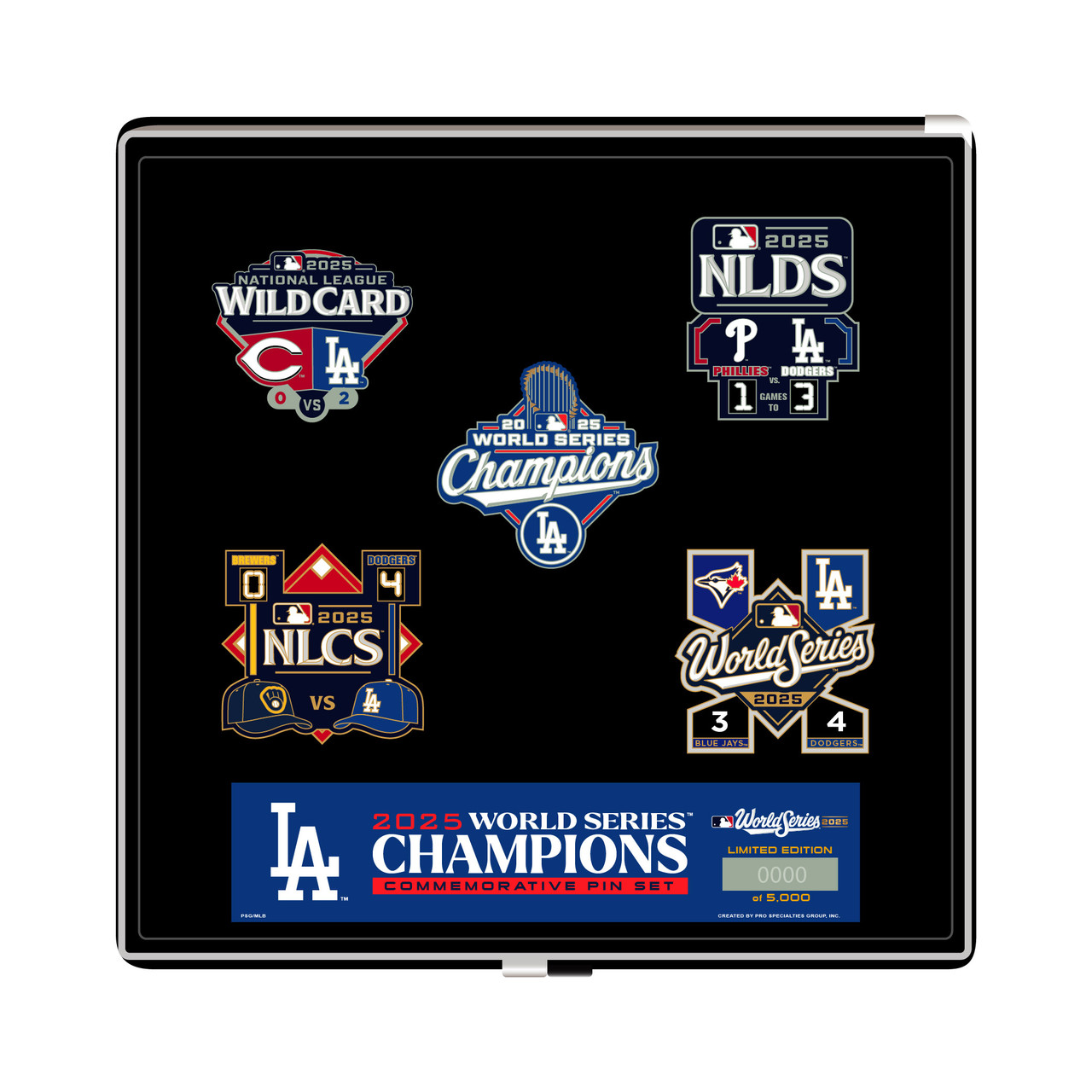 Los Angeles Dodgers 2025 World Series Champions 5-Piece Boxed