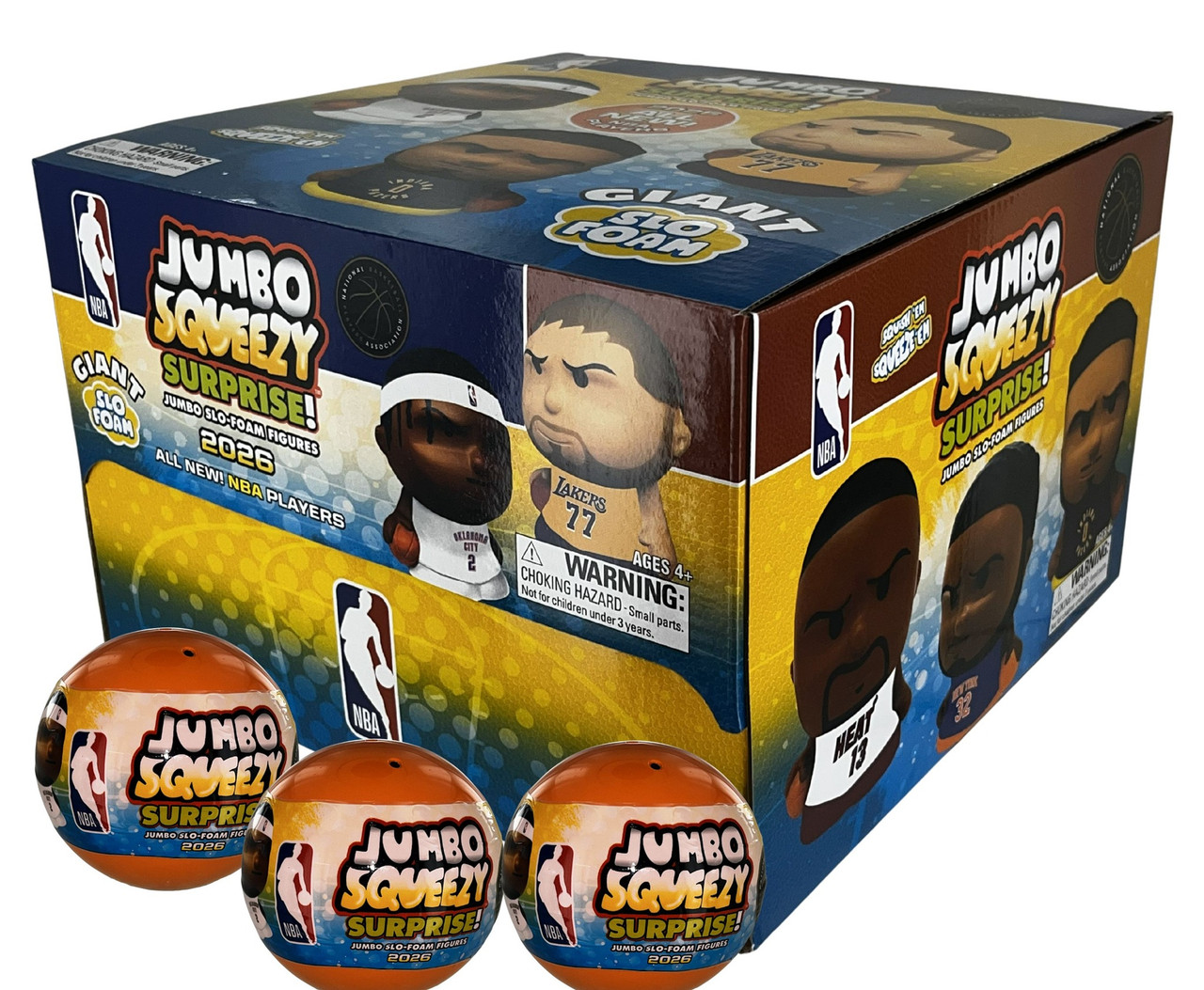 NBA Jumbo Squeezy Squeezymates Capsule Display Box - 18 Capsules