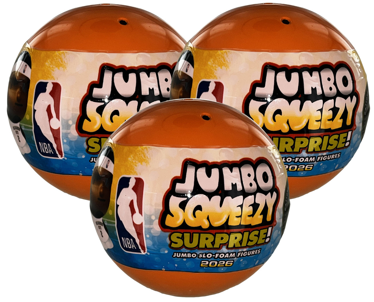 3 Pack NBA Basketball Jumbo SqueezyMates Capsules - Series 5 - For