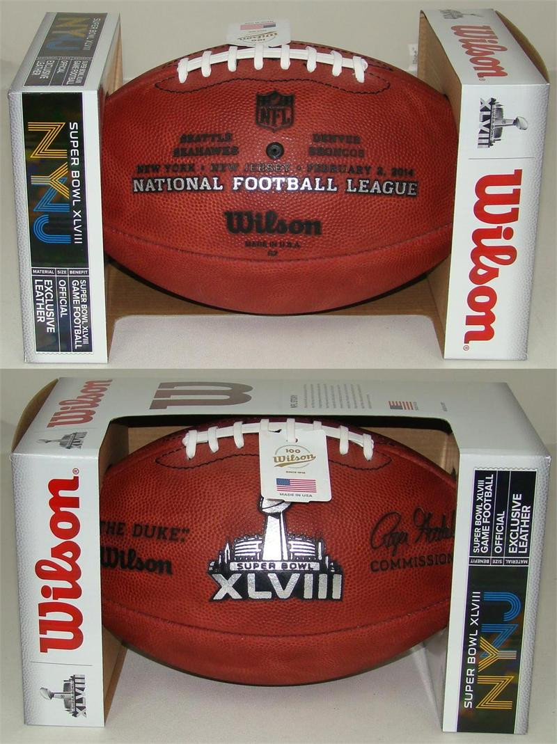 Super Bowl XLVIII 48 Seahawks vs. Broncos Official Leather