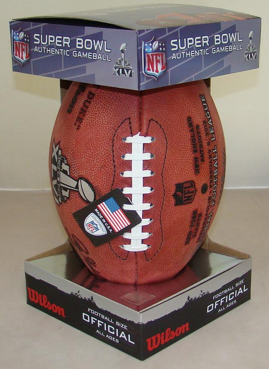 Super Bowl XLVI (Forty-Six 46) New York Giants vs. New England Patriots  Official Leather Authentic Game Football by Wilson