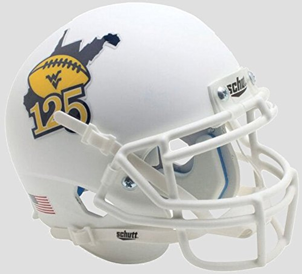 WEST VIRGINIA MOUNTAINEERS WVU NCAA Schutt Mini Football Helmet DESK CADDY 