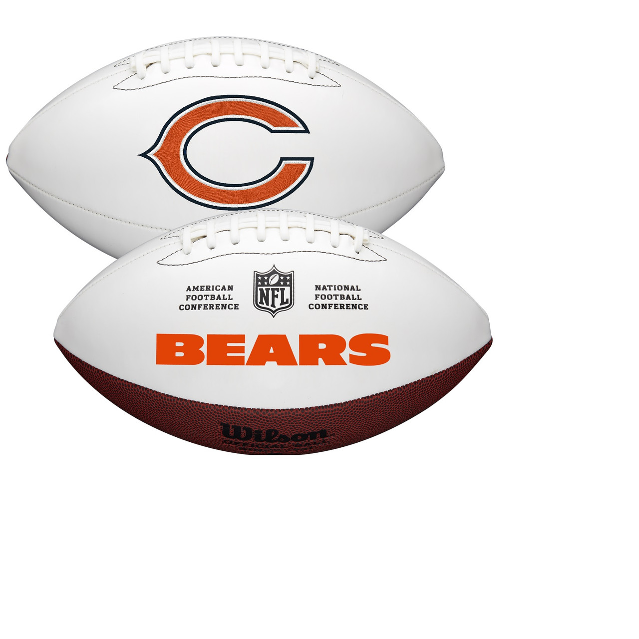 Chicago Bears Full Size Official NFL Autograph Signature Series White Panel  Football by Wilson